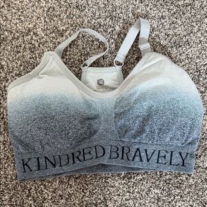 Kindred Bravely Ombre Nursing Bralette in Light Grey and Charcoal